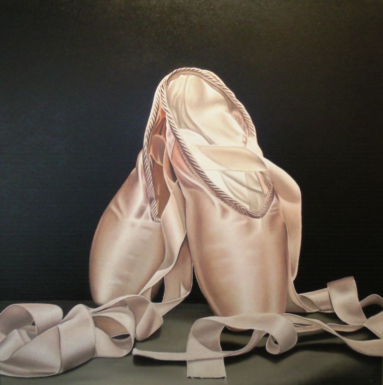 Balletschoentjes. Olieverf op doek, 100cm x 80cm.
