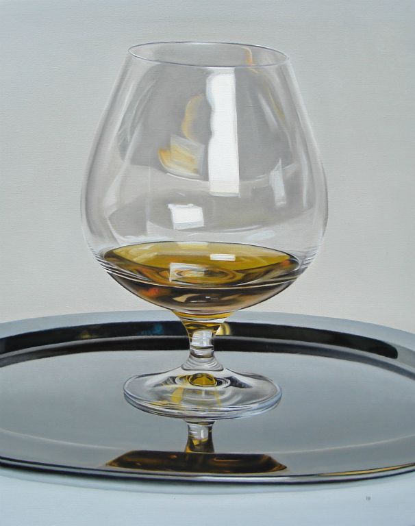 Cognacglas. Olieverf op doek. 100cm x 80cm. Eigen collectie
